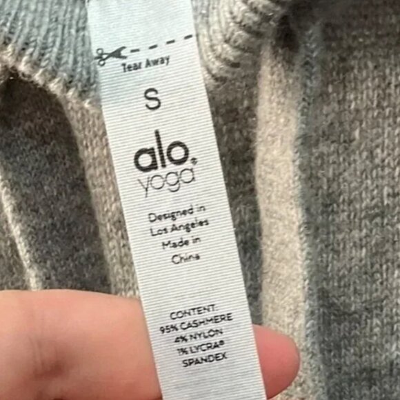 Alo Cashmere High-Waist Wide Leg Pant in Dove Grey Heather Size Small - Picture 5 of 7